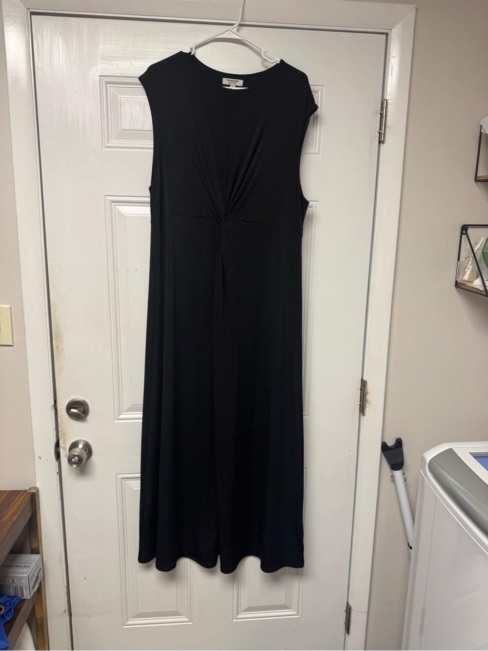 Classic Black Twist-Front Sleeveless Dress